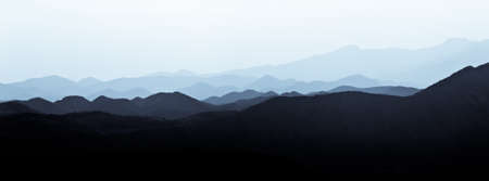 Morning fog in the hills.の写真素材