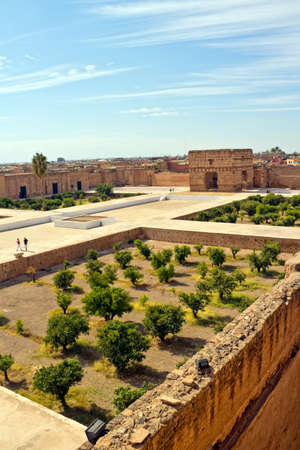 16th-century Palais El Badi (El Badi Palace) in Marrakechの写真素材