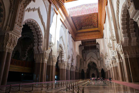 CASABLANCA, MOROCCO - OCTOBER, 16, 2010: Interior of the Hassan II Mosque, Morocco, Casablanca.のeditorial素材