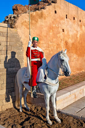 RABAT, MOROCCO - OCTOBER, 16, 2010: Entrance guard in Mausoleum of Mohammed V , Rabat in Morocco.のeditorial素材