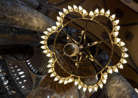 ISTANBUL, TURKEY - SEPTEMBER 29: Hagia Sophia indoor shot on September 29, 2011 in Istanbul. It is a former Orthodox patriarchal basilica, later a mosque, and now a museum.のeditorial素材