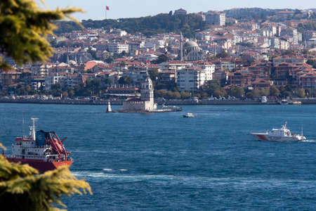 ISTANBUL, TURKEY - SEPTEMBER 29: View of the Bosporus from Topkapi Palace in Istanbul.のeditorial素材