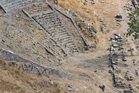 The Hellenistic Theater in Pergamon Acropolis (or Pergamum) with a seating capacity of 10,000.のeditorial素材