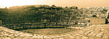 Theater in Aphrodisias (Turkey) build during Hellenistic and Roman period. In Roman time it was a small city in Caria.のeditorial素材