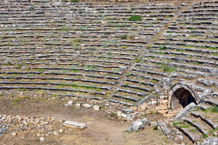 Famous Stadium in Aphrodisias for 30 000 people built during Hellenic era. Detail with entrance for the athletes. In Roman time it was a small city in Caria.のeditorial素材