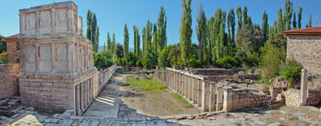 The Sebasteion or Augusteum in Aphrodisias (Turkey) build during Roman period.のeditorial素材