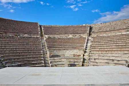 View to the Theater of Asklepion. Pergamum was something in between a sanctuary and a spa resort in Roman period.の写真素材