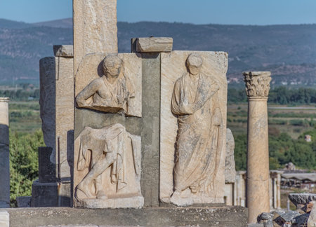 Sculpture detail in Ephesus (Efes) from Roman time in Turkey.