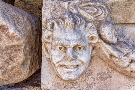 Building relief detail of architectural frieze in Aphrodisias (Turkey) build during Roman period.
