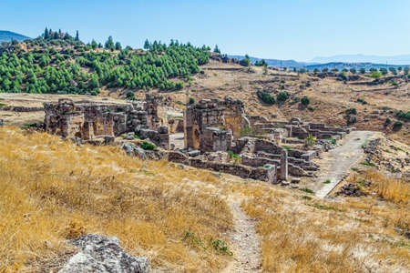 Panorama of Hierapolis from The St. Philip Martyrium, Pamukkale, Turkey.の写真素材