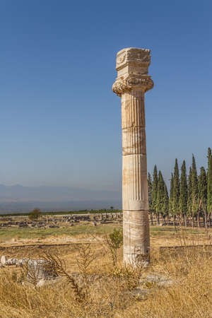 Remains of Agora in Hierapolis, Pamukkale, Turkey.の写真素材