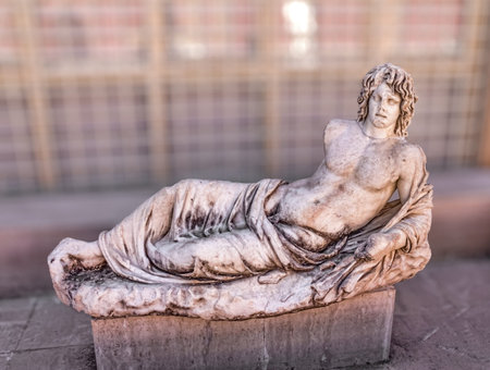 APHRODISIAS, TURKEY - OCTOBER 1: Stone sculpture in museum build during Hellenistic and Roman period  on October 1, 2011 in Aphrodisias, Turkey.のeditorial素材