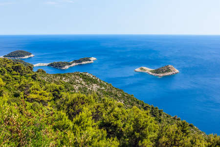 Adriatic landscape panorama on island Mljet, Dubrovnik archipelago, Croatia の写真素材