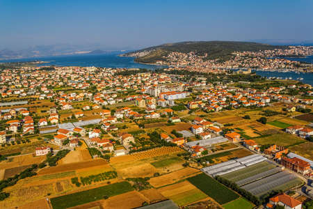Panorama of Trogir, Croatia. Old town in the distance.の写真素材