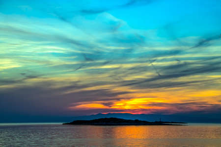 Colorful sunset on island Mljet,near Dubrovnik, Croatia.の写真素材