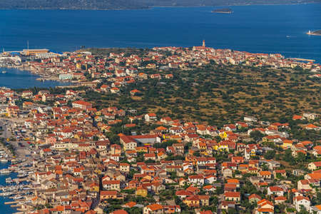 Adriatic tourist destination island Murter, Croatia.  Helicopter aerial shoot.の写真素材
