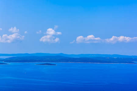 Adriatic landscape aerial helicopter image . Location: Croatia, Dalmatiaの写真素材