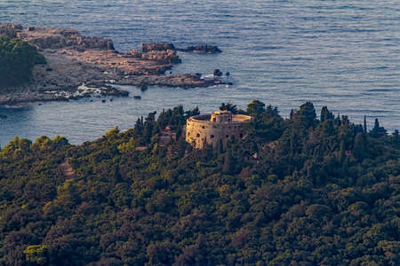 Island Lokrum with fortress Royal.のeditorial素材