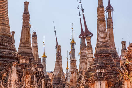 Ancient Stupas at Indein, Inle Lake, Myanmarの写真素材