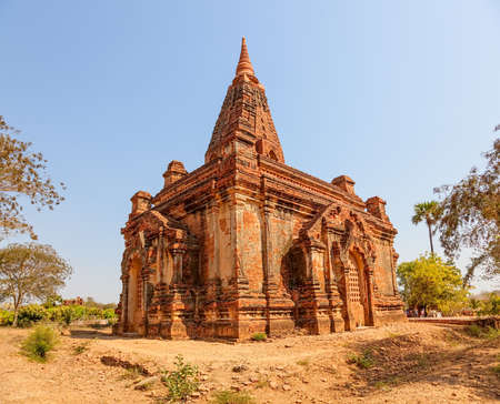 Gubyaukgyi Temple  in Bagan (Nyaung U), Burma.の写真素材