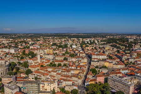 Aerial panorama of Pula, Istria, Croatia.の写真素材