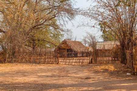 Footpath in small typical village in Bagan area, Myanmar.のeditorial素材