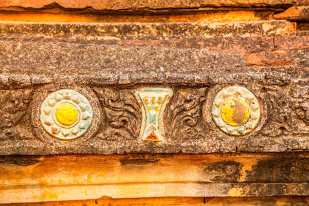 BAGAN, MYANMAR - FEBRUARY 23: Decoration detail made Sulemani temple well-known on February 23, 2013 in Bagan, Myanmar. Built in 1105 AD during the reign of King Kyanzittha of the Pagan Dynasty.のeditorial素材