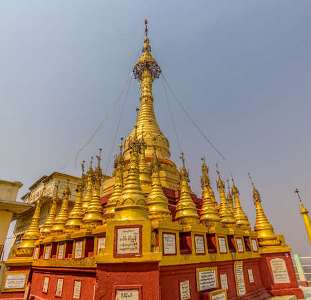 MOUNT POPA, MYANMAR - FEBRUARY 24: Popa Votive stupas at Taungkalat monastery atop an outcrop of Mount Popa volcano on February 24, 2013 in Mount Popa, Myanmar.のeditorial素材