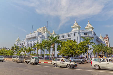 YANGON   MYANMAR - MARCH 1 2013  City center with old imperial buildings のeditorial素材