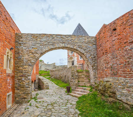 Chapel and walls on Medvedgrad castle in Zagreb, Croatiaのeditorial素材