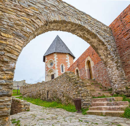 Chapel and walls on Medvedgrad castle in Zagreb, Croatiaのeditorial素材