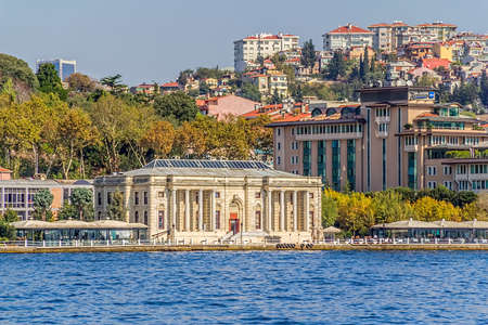 ISTANBUL, TURKEY - SEPTEMBER 29, 2013: View of the Katabas Education Foundation Sabanci Cultural Complex Istanbul, sailling Bosporus.のeditorial素材
