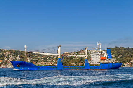 The ship sails Bosphorus on sunny autumn day.のeditorial素材