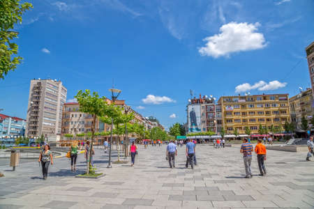 Mother Teresa street in Pristinaのeditorial素材