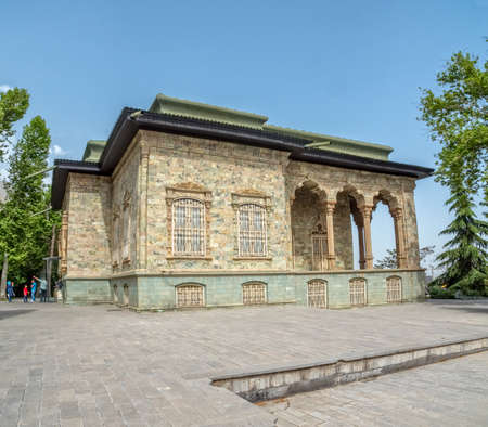 TEHRAN, IRAN - MAY 1, 2015: Visitors in front of the Saadabad Palace, built by the Pahlavi dynasty of Iran in the Shemiran area of Tehran as official residence of the President of Iran.のeditorial素材
