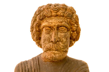 TEHRAN, IRAN - MAY 1, 2015: Stone statue of the man from Parthian Empire in the National Archaeological Museum of Iran.のeditorial素材