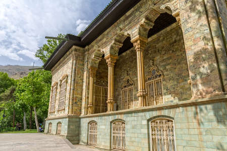 TEHRAN, IRAN - MAY 1, 2015: Old Saadabad Palace built by the Pahlavi dynasty of Iran in the Shemiran area of Tehran and currently official residence of the President of Iran, now famous place for walkers and family trips.のeditorial素材