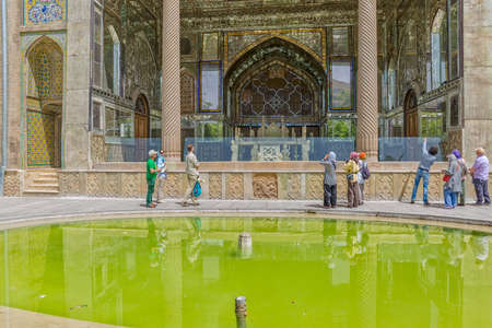 TEHRAN IRAN  MAY 1 2015: Marble throne in Golestan Palace former royal Qajar complex in capital city.のeditorial素材