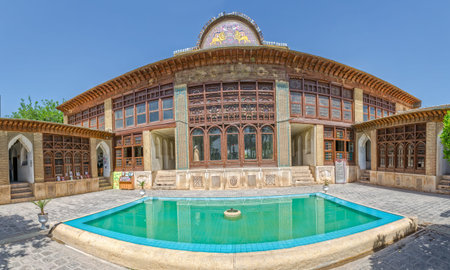 SHIRAZ, IRAN - MAY 2, 2015: Zinat ol Molk House inner courtyard it is a private house turned into a museum.のeditorial素材