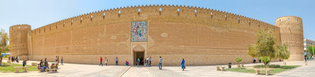 SHIRAZ, IRAN - MAY 2, 2015: Visitors take a tour of the old citadel Karmin Khan in the centre of the...