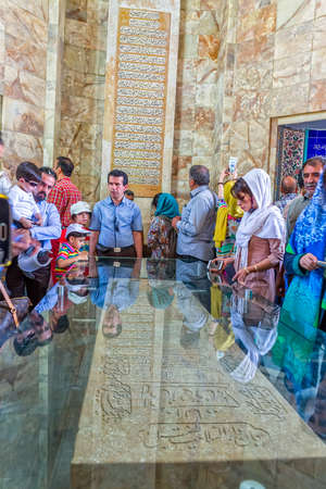 SHIRAZ, IRAN - MAY 2, 2015: Visitors around the tomb of Saadi at the Mausoleum. Saadi was one of the major persian poets of the medieval period.のeditorial素材