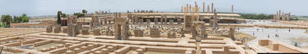 PERSEPOLIS, IRAN - MAY 3, 2015: Panoramic view of the Ruins of old city, a capital of the Achaemenid Empire 550 - 330 BC.のeditorial素材