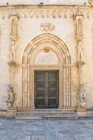 SIBENIK, CROATIA - June 4, 2016 The Lion Gate entrance of the cathedral of St. James the most important architectural monument of the Renaissance in the entire country.のeditorial素材