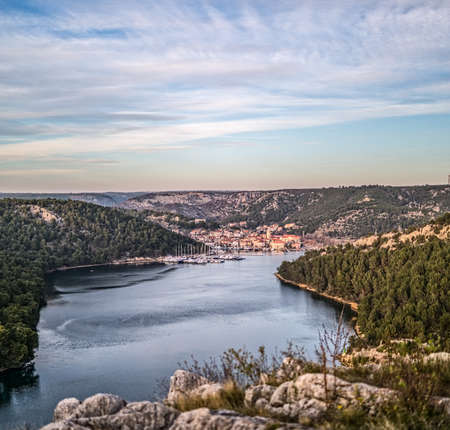 Skradin panorama aerialの写真素材