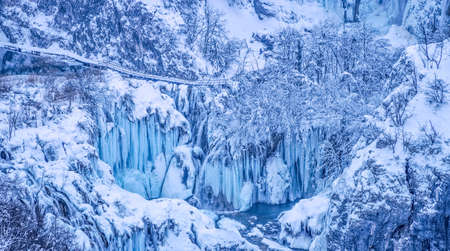 Plitvice lakes panoramaの写真素材