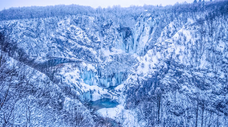 Plitvice lakes panoramaの写真素材