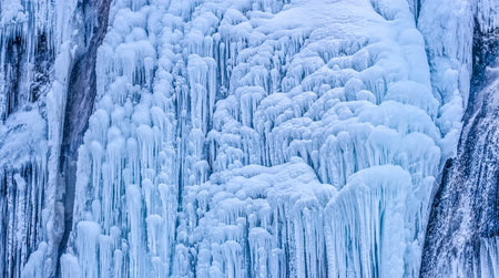 Winter time frozen waterfall