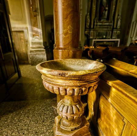 Baptismal font of the Saint Margherita Churchのeditorial素材