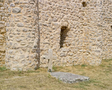 Old grave by church of Holy Salvationの写真素材