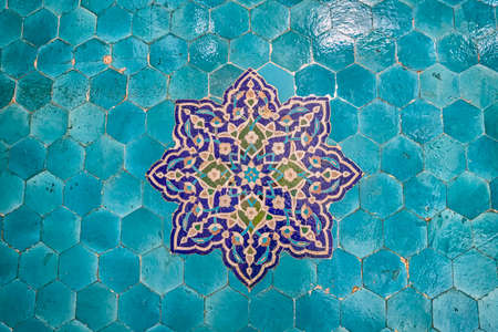 Colorful tiles of the Yame mosqueの写真素材